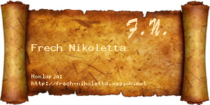 Frech Nikoletta névjegykártya